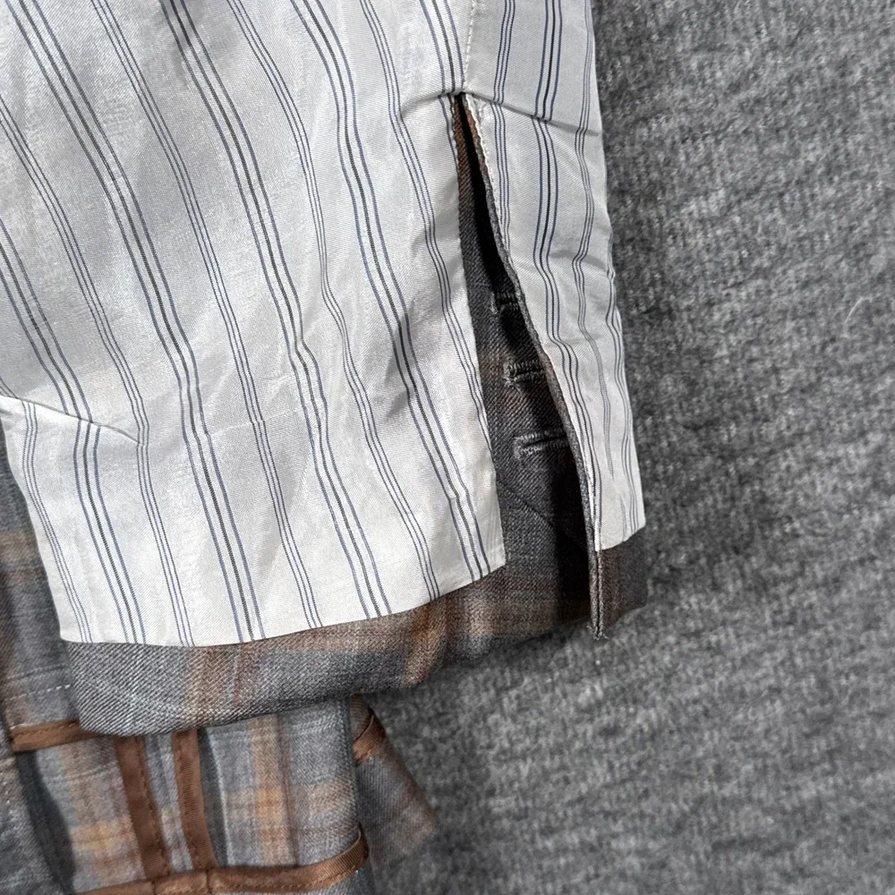 J Hilburn Sport Coat Mens 42S Windowpane Plaid Reda Italian Wool Unstructured